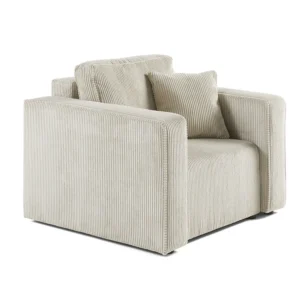Topaze - fauteuil - en velours côtelé en noir mat