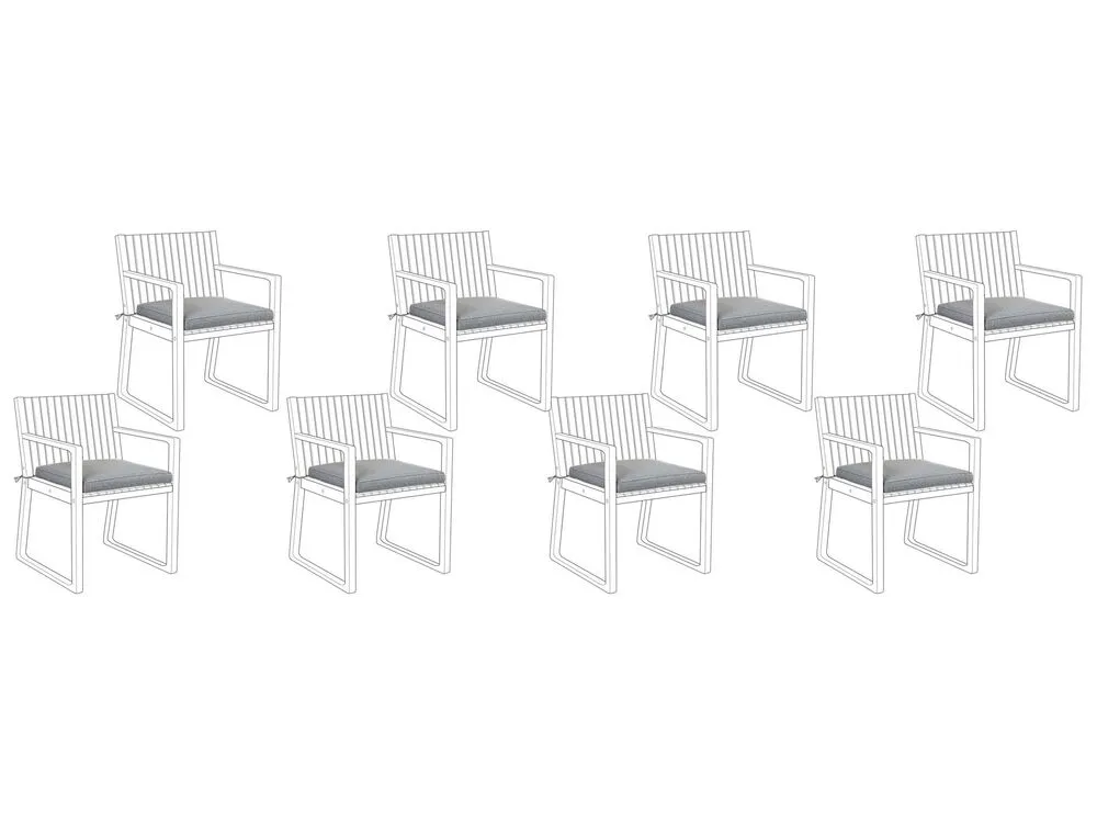 Zitkussens voor tuinstoelen set van 8 grijs SASSARI