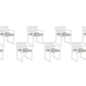 Zitkussens voor tuinstoelen set van 8 taupe SASSARI par SW-MOTECH