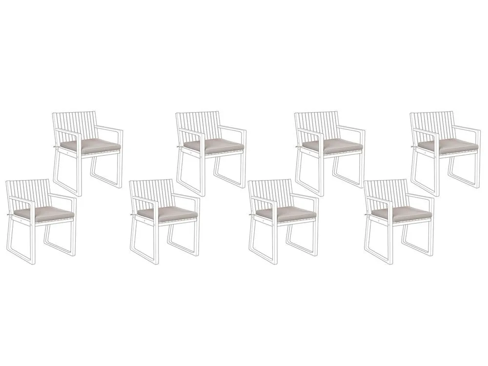 Zitkussens voor tuinstoelen set van 8 taupe SASSARI par SW-MOTECH