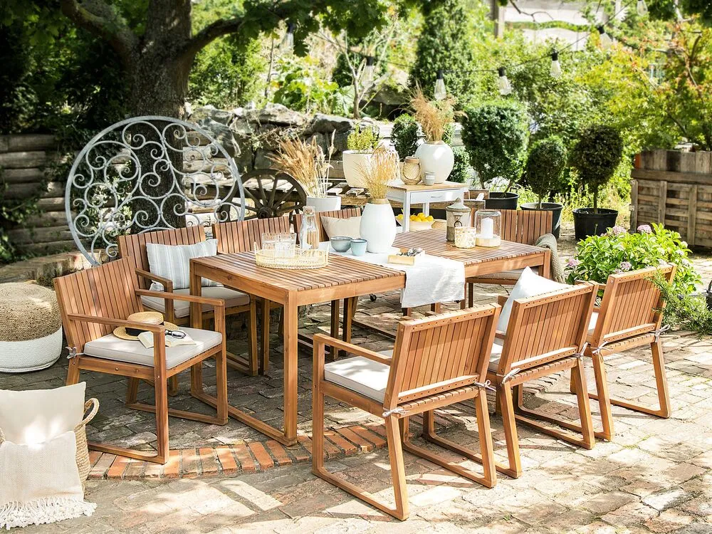Zitkussens voor tuinstoelen set van 8 taupe SASSARI par SW-MOTECH