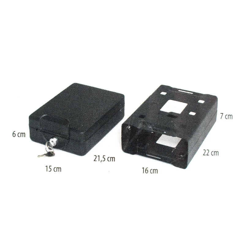 Carbest Mobilsafe, 1,65 Kg, (B/T/H) 16x23x7,3 cm, Stahl, schwarz