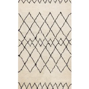 Area Rug 80 x 150 Écru and Black HAVSA
