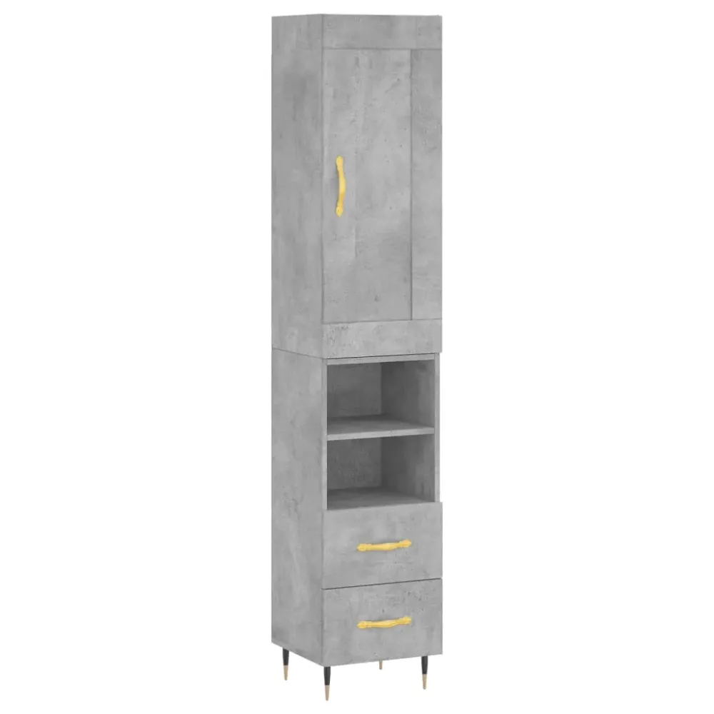 Buffet bahut commode armoire meuble de rangement organisateur cuisine salle de séjour salon haut 34,5 x 34 x 180 cm bois d...