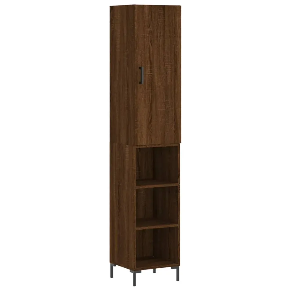 Buffet bahut commode armoire meuble de rangement organisateur cuisine salle de séjour salon haut 34,5 x 34 x 180 cm bois d...