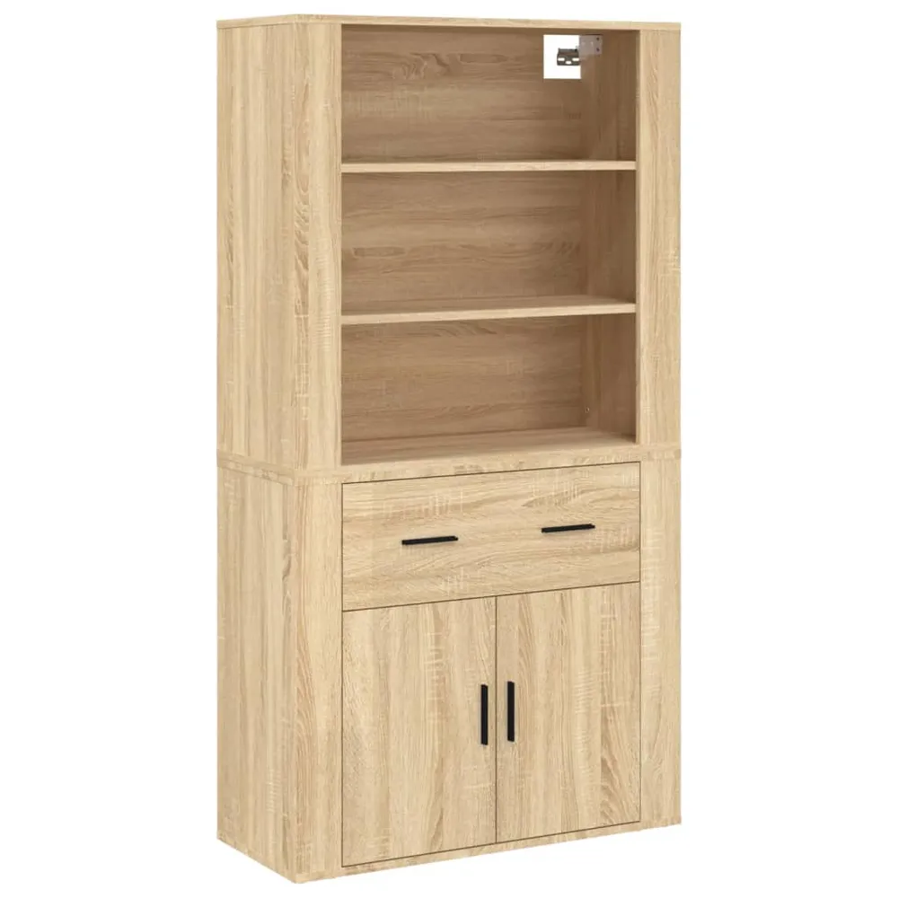 Buffet bahut commode armoire meuble de rangement organisateur cuisine salle de séjour salon haut sonoma bois d'ingénierie...
