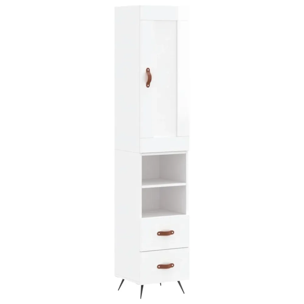 Buffet bahut commode armoire meuble de rangement organisateur cuisine salle de séjour salon haut brillant 34,5 x 34 x 180...