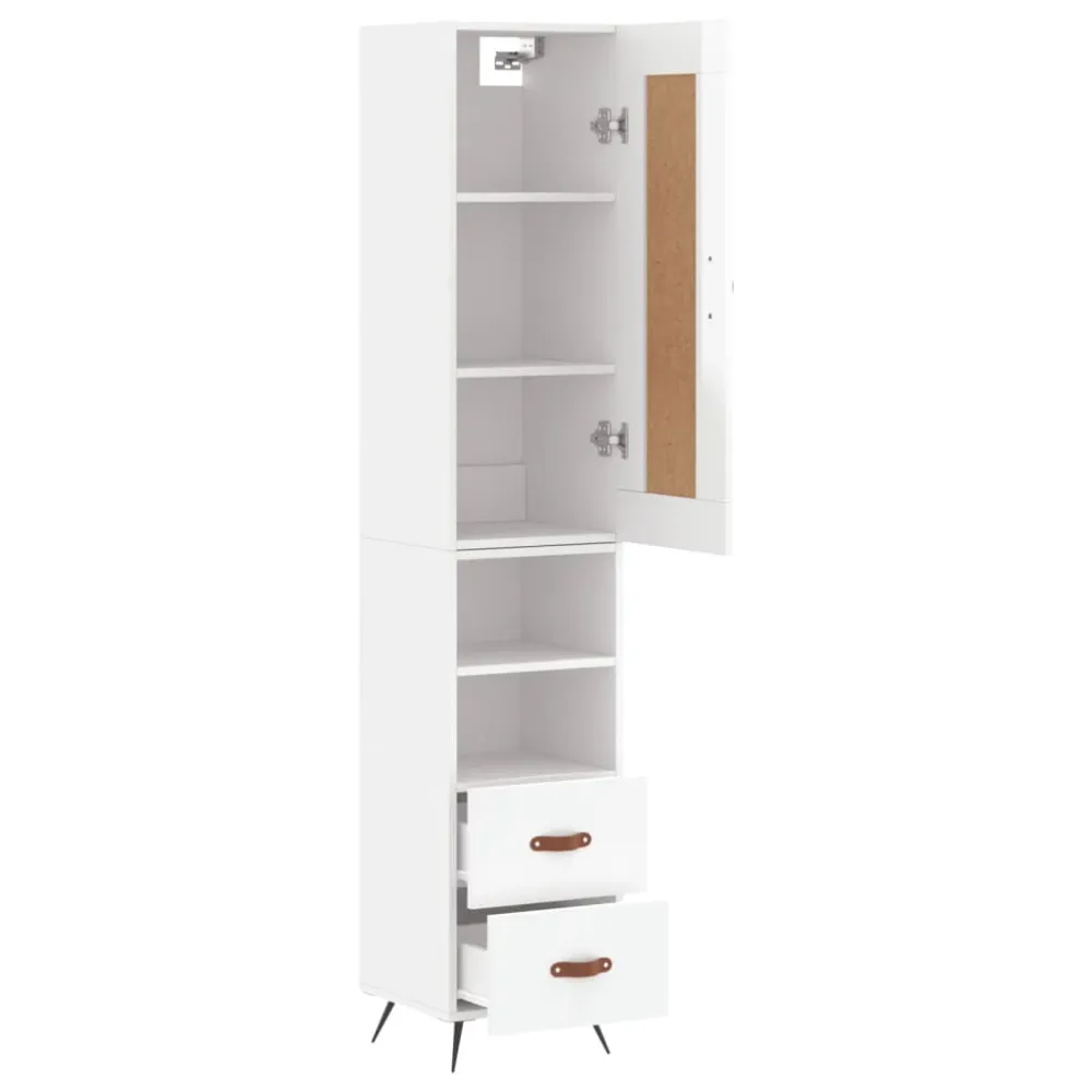Buffet bahut commode armoire meuble de rangement organisateur cuisine salle de séjour salon haut brillant 34,5 x 34 x 180...