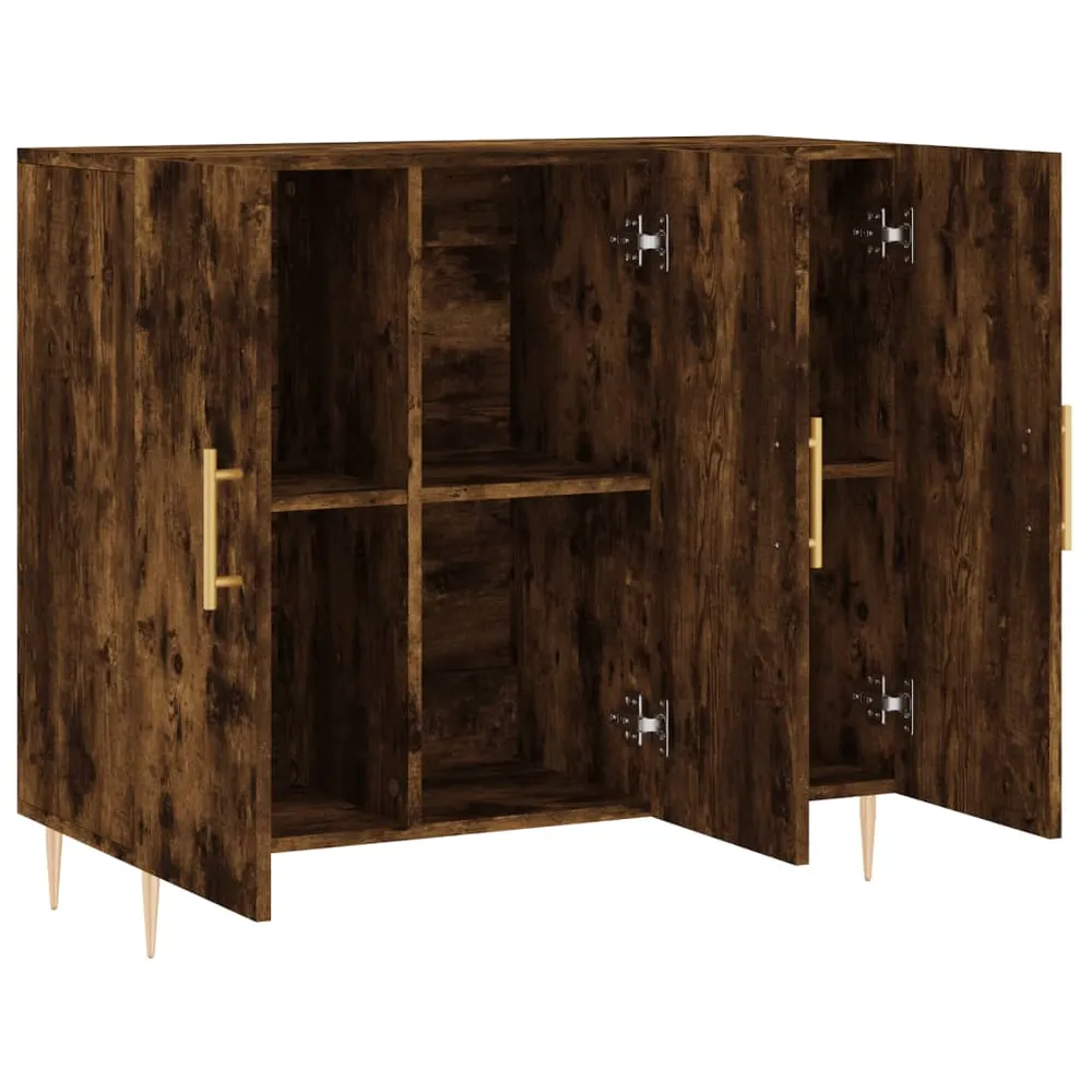 Buffet bahut commode armoire meuble de rangement organisateur cuisine salle de séjour salon 90 x 34 x 80 cm bois d'ingénie...