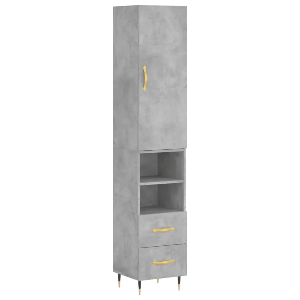 Buffet bahut commode armoire meuble de rangement organisateur cuisine salle de séjour salon haut 34,5 x 34 x 180 cm bois d...