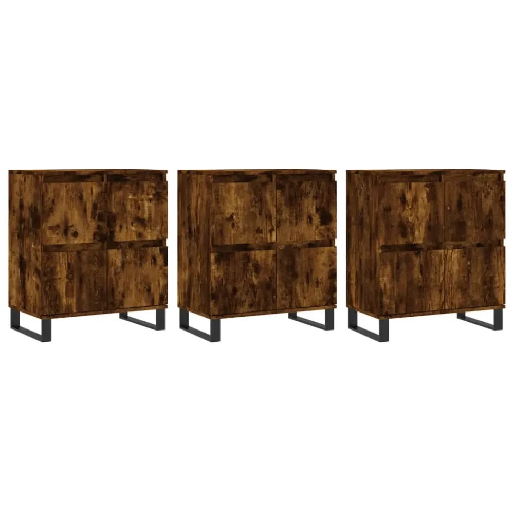 Certifié CE Buffet bahut commode armoire meuble de rangement organisateur cuisine salle de séjour salons 3 pcs bois d'ingé...
