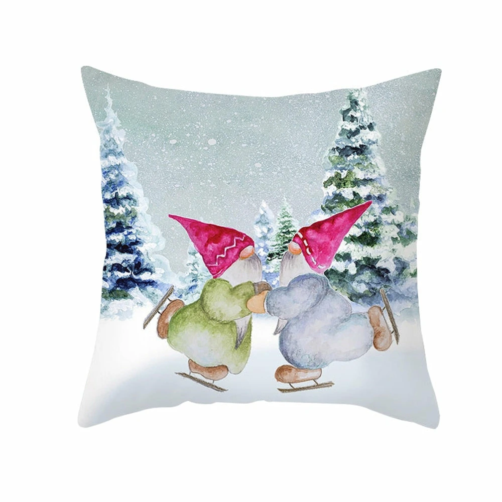 Couvre-selle imperméable Housse de coussin de noël - lutins patineurs