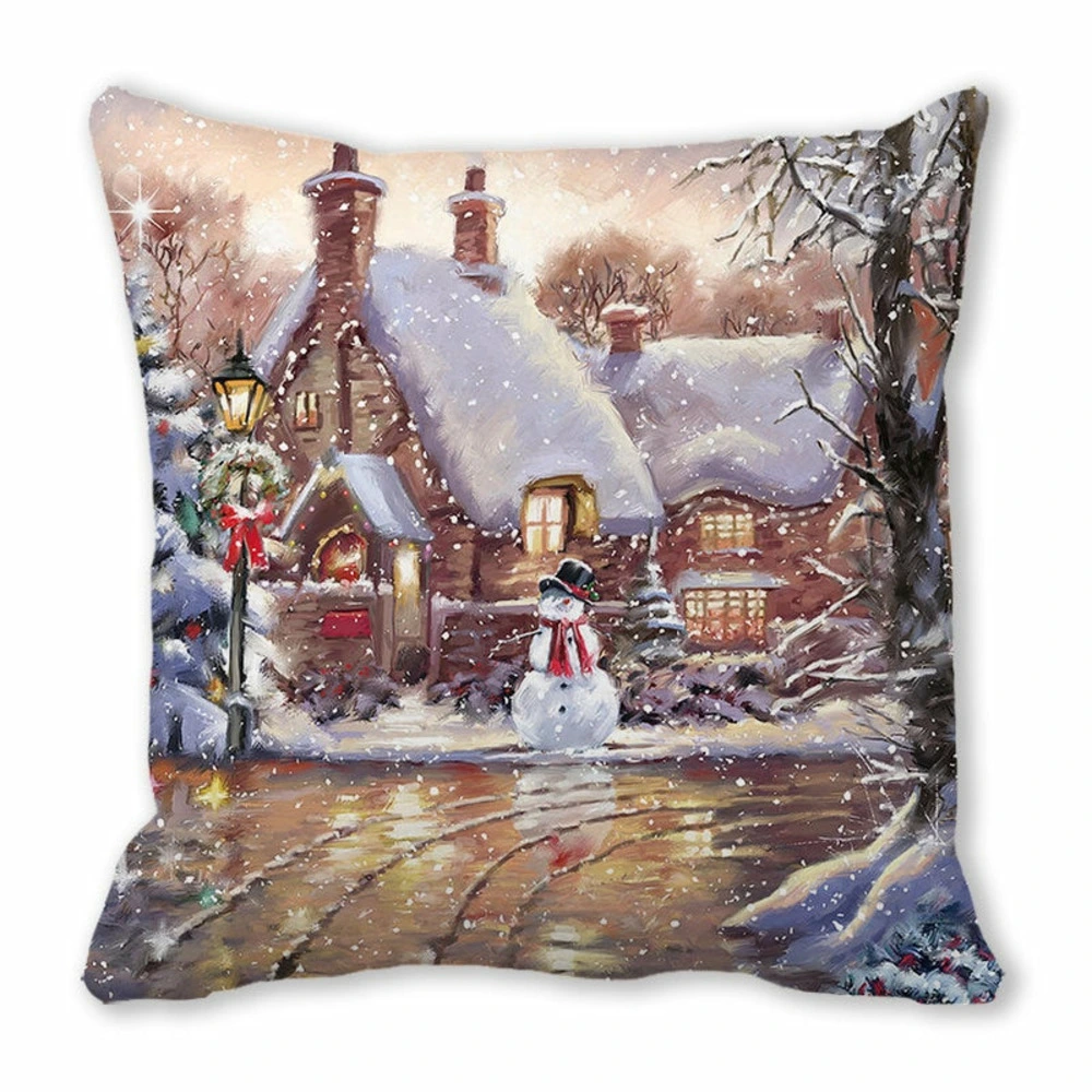 Haute Performance Housse de coussin de noël - paysage de neige