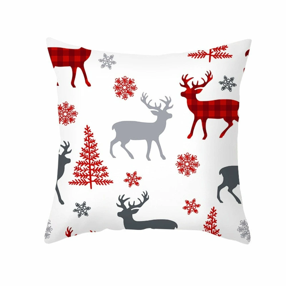 Housse de coussin de noël - renne et père noël en noir mat
