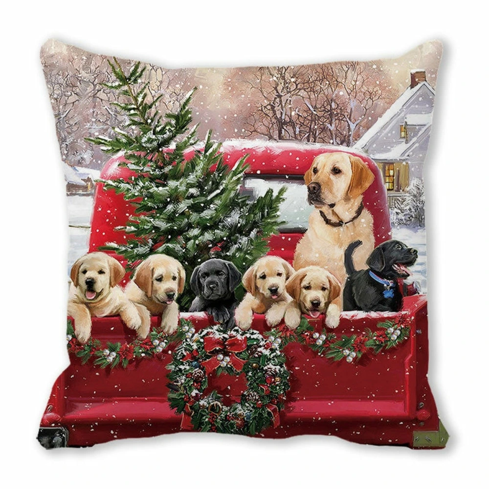 Racing Housse de coussin de noël - famille de chiens