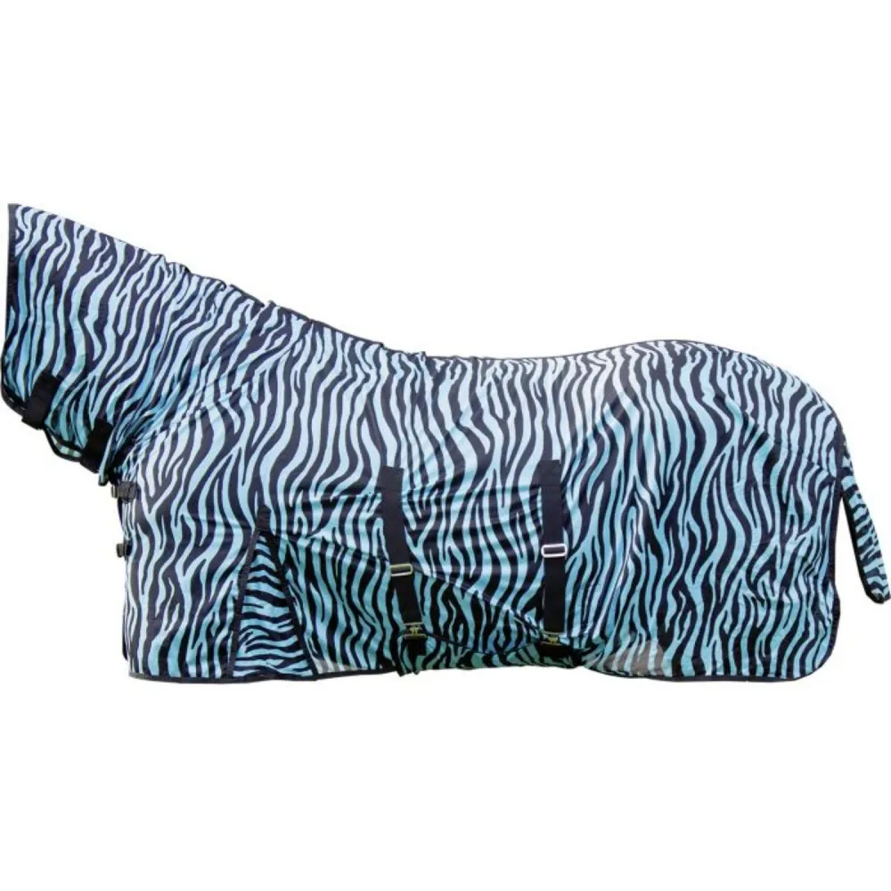 Support GPS moto HKM Couverture Anti-Mouches Zebra avec Couvre-cou Aqua