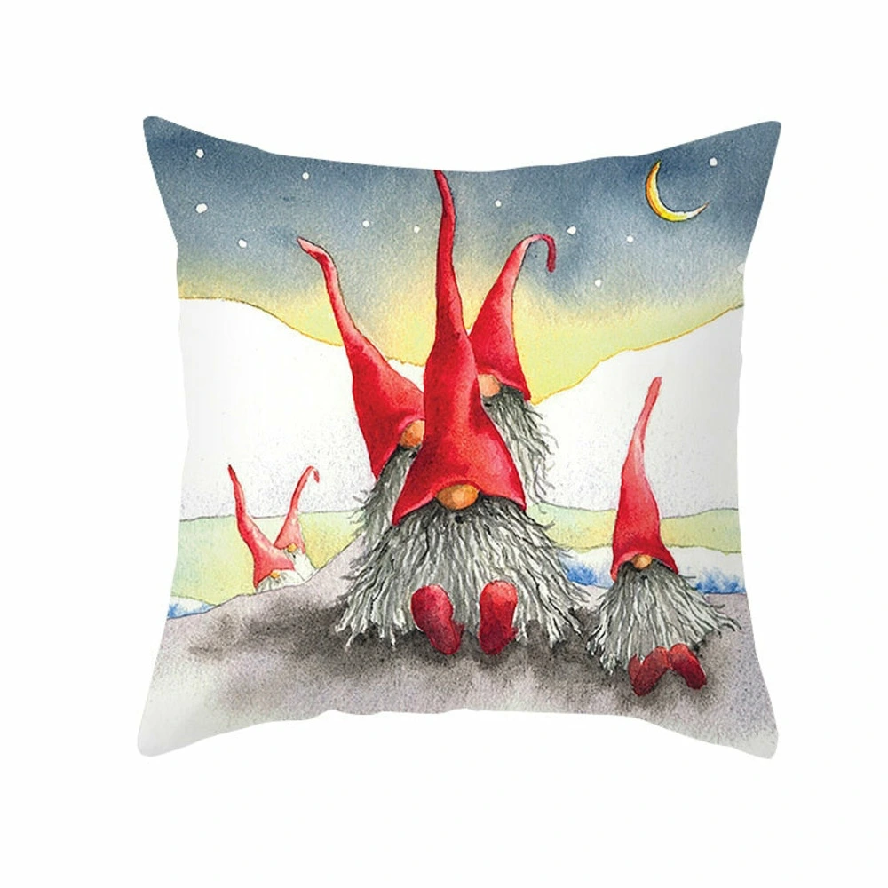 Support smartphone Housse de coussin de noël - lutins avec chapeaux rouges