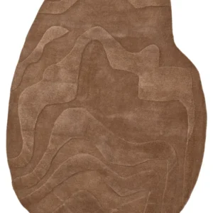 Terrain Brown Hi-Low Pile Créé à la main Rug