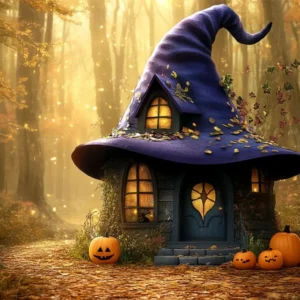Toile de fond êt Hantée Hutte Sortilège Photo Halloween CSH6-88 avec fixation universelle