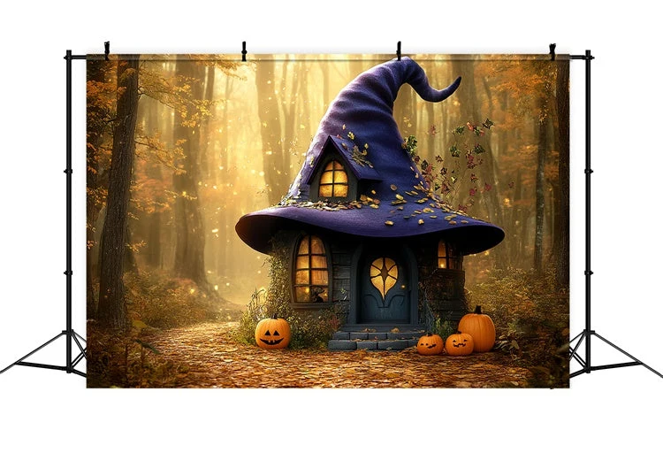 Toile de fond êt Hantée Hutte Sortilège Photo Halloween CSH6-88 avec fixation universelle