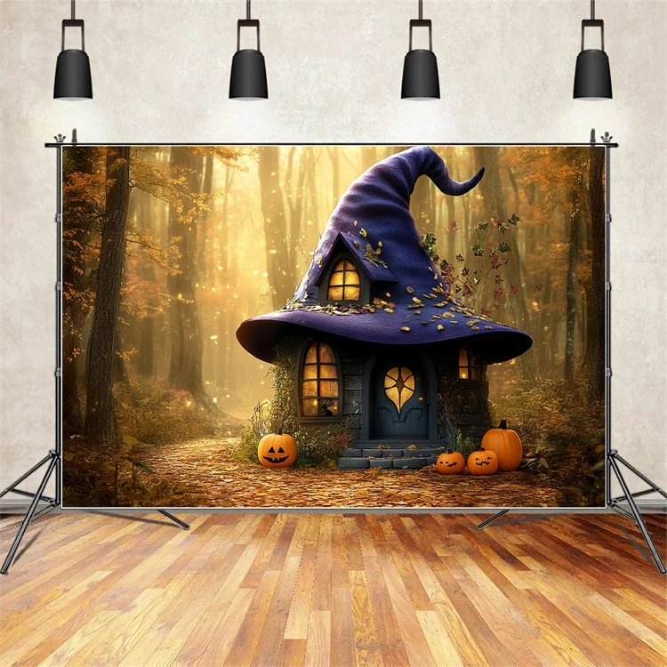 Toile de fond êt Hantée Hutte Sortilège Photo Halloween CSH6-88 avec fixation universelle
