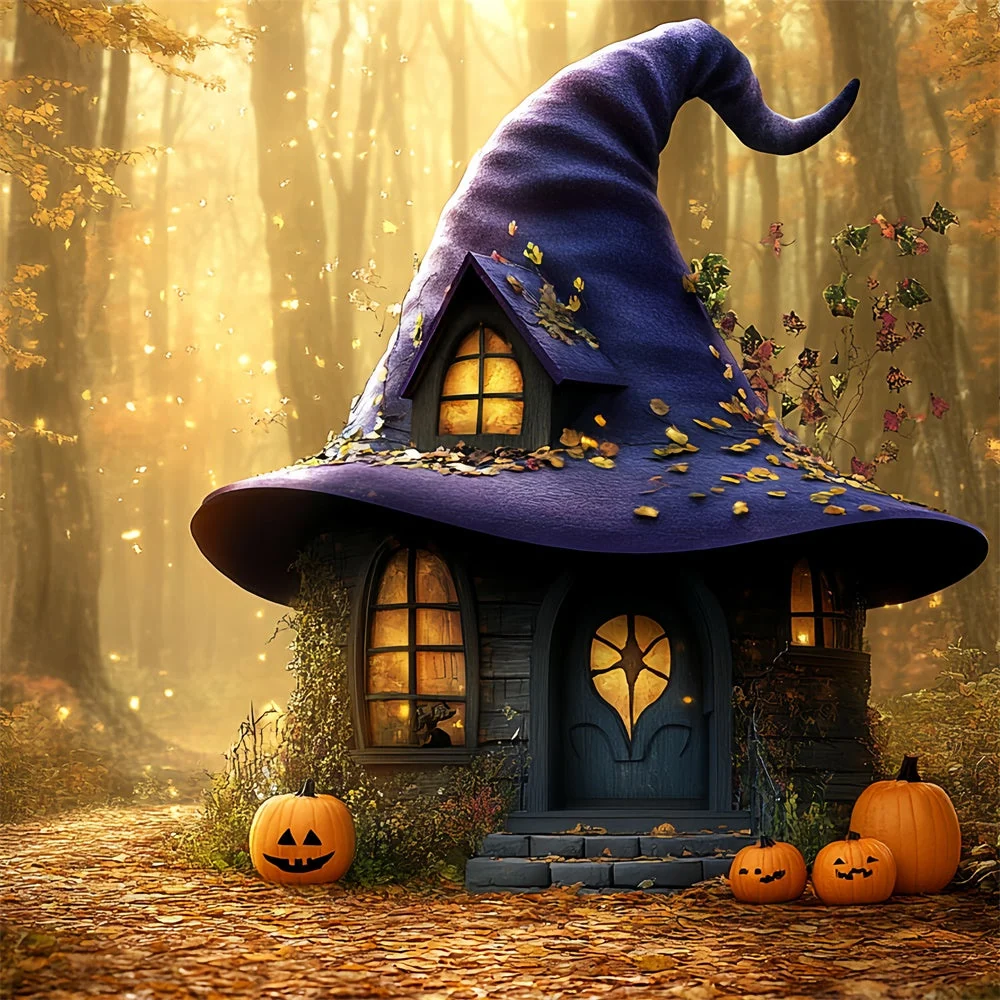 Toile de fond êt Hantée Hutte Sortilège Photo Halloween CSH6-88 avec fixation universelle