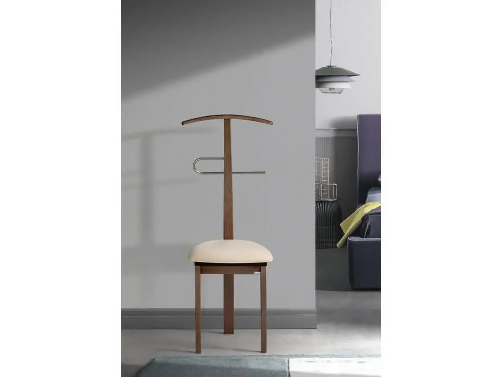 Valet de nuit - H108cm x L46cm x P44cm - hêtre massif noyer - Stilizzato