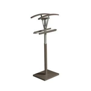 Valet de nuit - H110cm x L47cm x P34cm - hêtre massif moka - Couple - Compatible Universelle