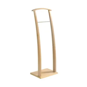 Valet de nuit - H117cm x L40cm x P28cm - hêtre massif naturel - Curves Compatible avec la plupart des modèles