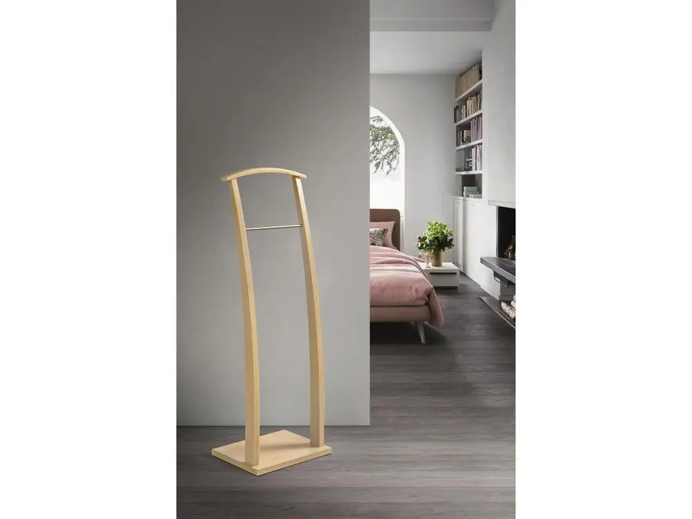 Valet de nuit - H117cm x L40cm x P28cm - hêtre massif naturel - Curves Compatible avec la plupart des modèles