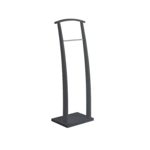 Valet de nuit - H117cm x L40cm x P28cm - hêtre massif gris graphite - Curves en noir mat