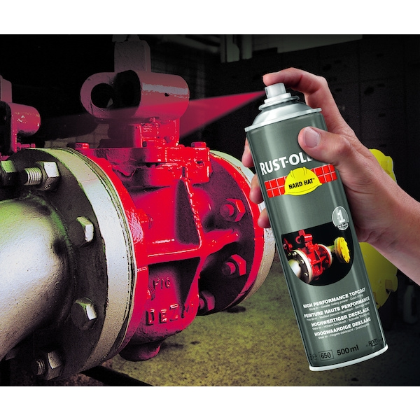 Fluide hydraulique Peinture en érosol HARD HAT - noir RAL 9005 - mat - 500 ml - RUST-OLEUM