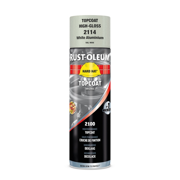 Peinture en érosol HARD HAT - aluminium blanc RAL 9006 - brillant - 500 mL - RUST-OLEUM (Norme API CK-4)
