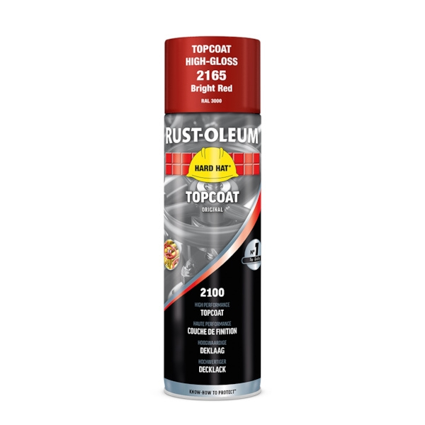 Peinture en érosol HARD HAT - rouge vif RAL 3000 - brillant - 500 mL - RUST-OLEUM pour véhicules agricoles