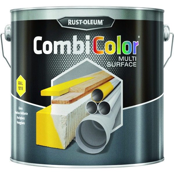 Peinture COMBICOLOR MULTI-SURFACE - 2,5 L - noir satiné RAL 9005 - RUST-OLEUM
