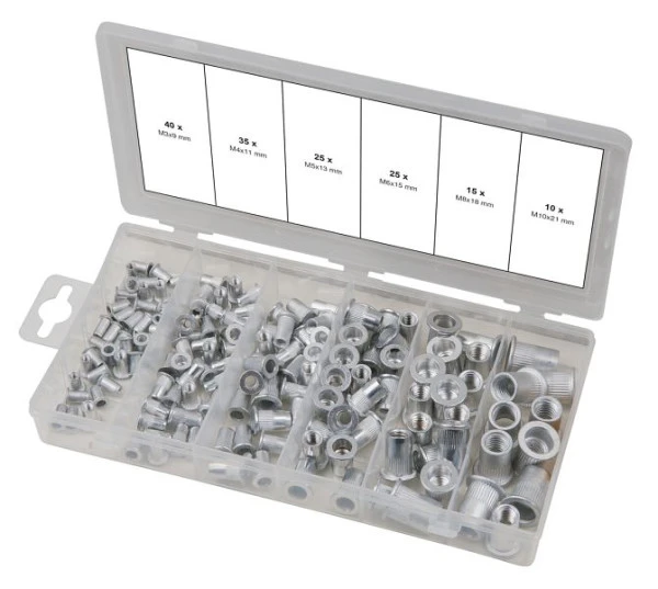 Gamme KS Tools de rivets filetés aluminium M3x9mm-M10x21mm 150 pièces 970.0620 acquérir à bas prix