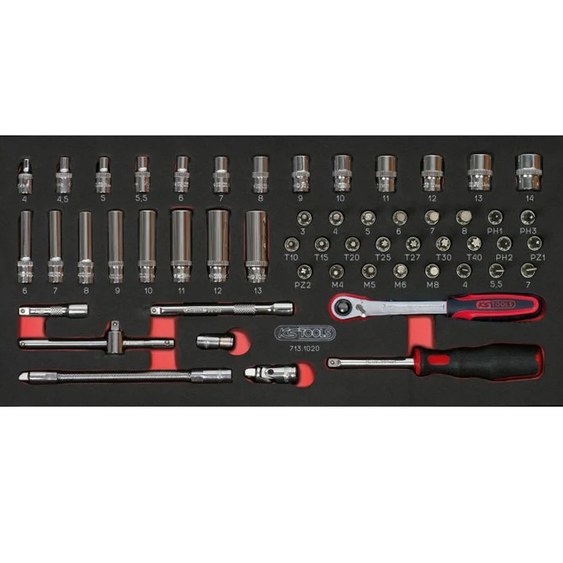 Composition d'outils 3 tiroirs pour servante, 158 pièces - KS TOOLS - 714.0158