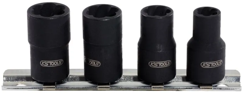 Équipement pour filets KS Tools Jeu de douilles à profil spiralé 3/8" 4 pièces 8-13 mm 913.3850 se fournir à bas...