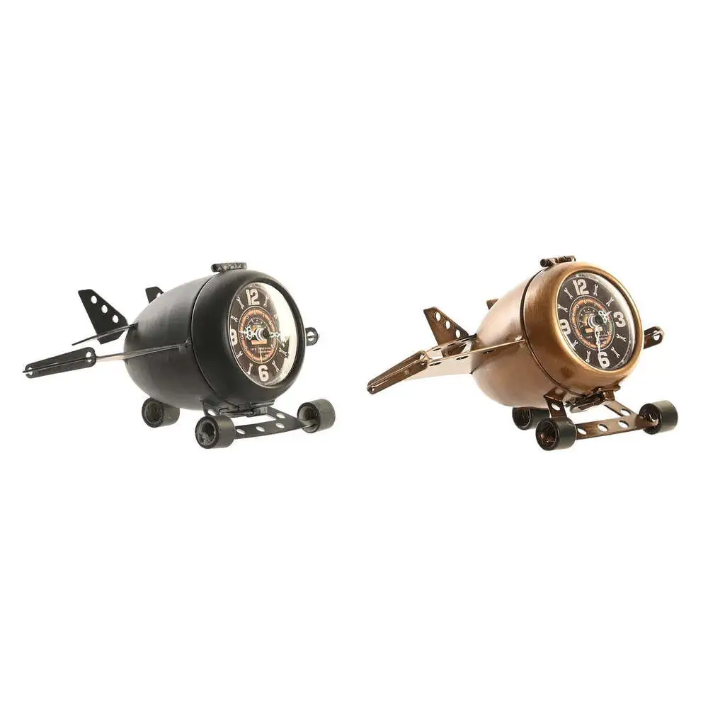 Set 2 Vintage Gold and Noir jais Airplane Table Clocks pour quads utilitaires