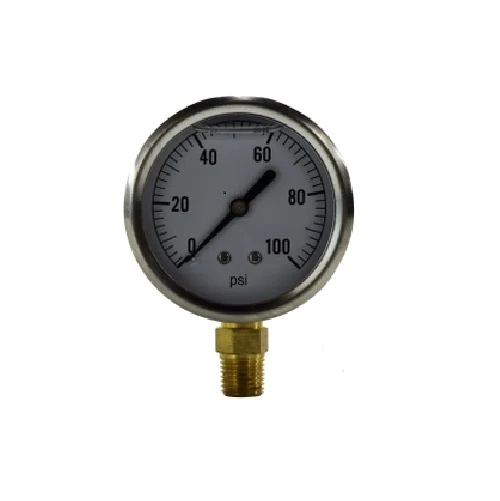 0-15 PSI 2-1/2" Face 1/4" Lower Mount Liquid Filled Gauge Pneumatics 80061