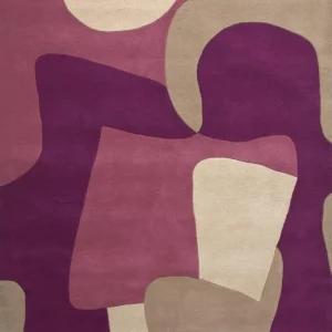 Jigsaw Lythrum Violet Tufted New Zealand Wool Rug