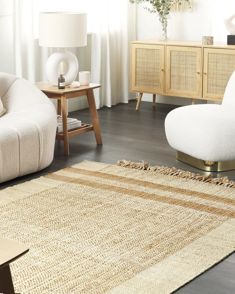 Jute Area Rug 140 x 200 cm Écru ORTAOBA
