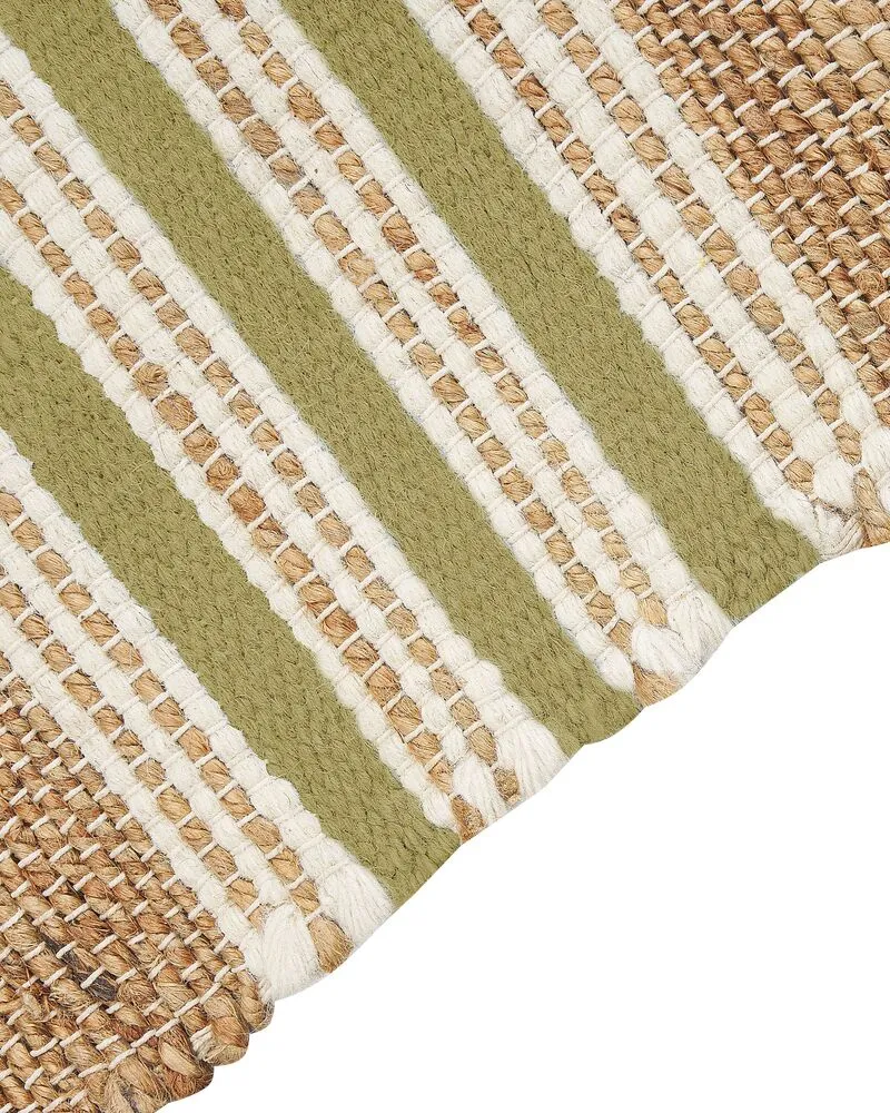 Jute Area Rug 160 x 230 cm Beige and Vert olive MIRZA
