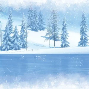 Toile de fond d'hiver Monde de neige blanc fantastique pour les vacances de Noël HJ02092-E
