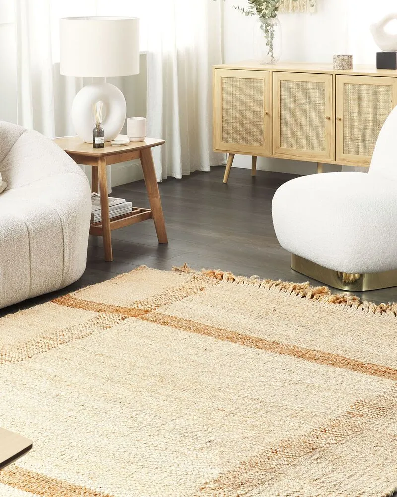 Vloerkleed jute chamois 160 x 230 cm YELMEZ