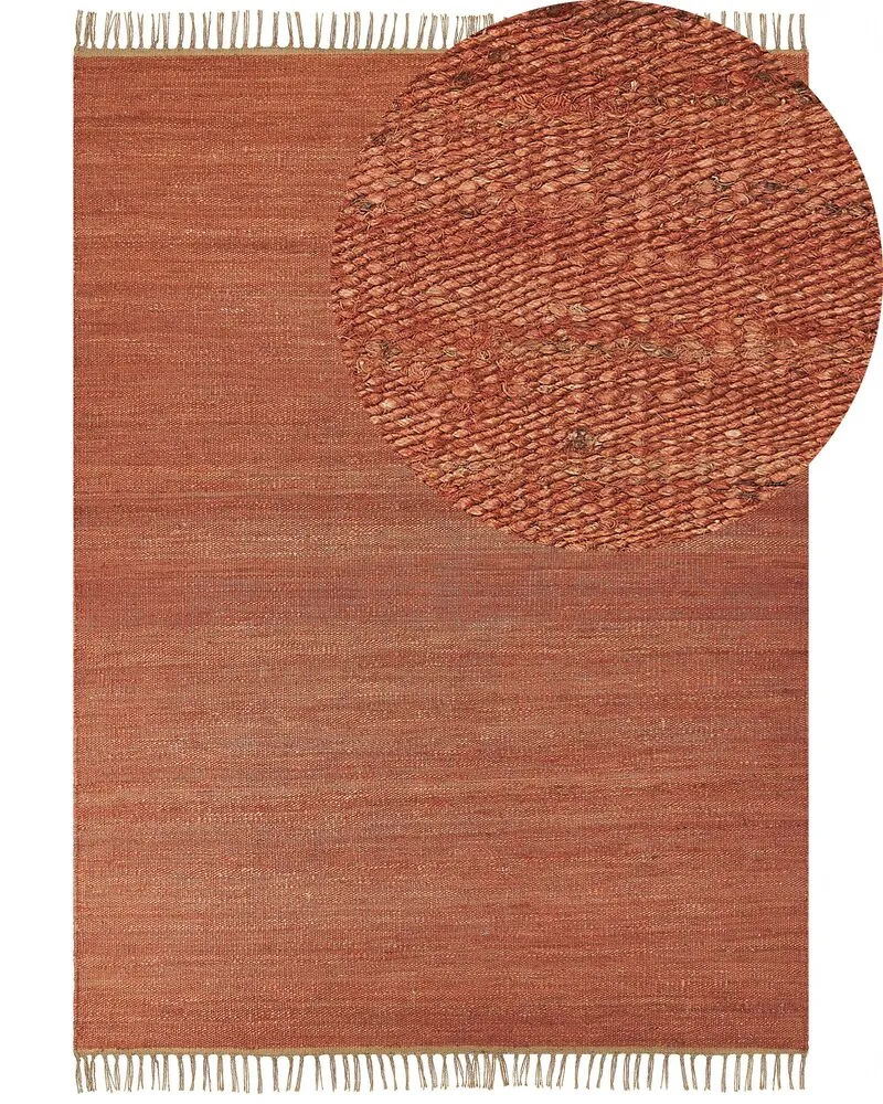 Vloerkleed jute rood 160 x 230 cm LUNIA