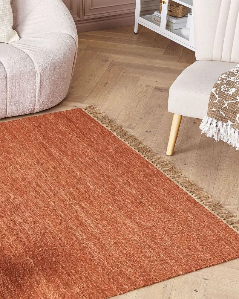 Vloerkleed jute rood 160 x 230 cm LUNIA