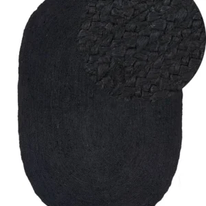 Vloerkleed jute zwart 160 x 230 cm DEMIRCI