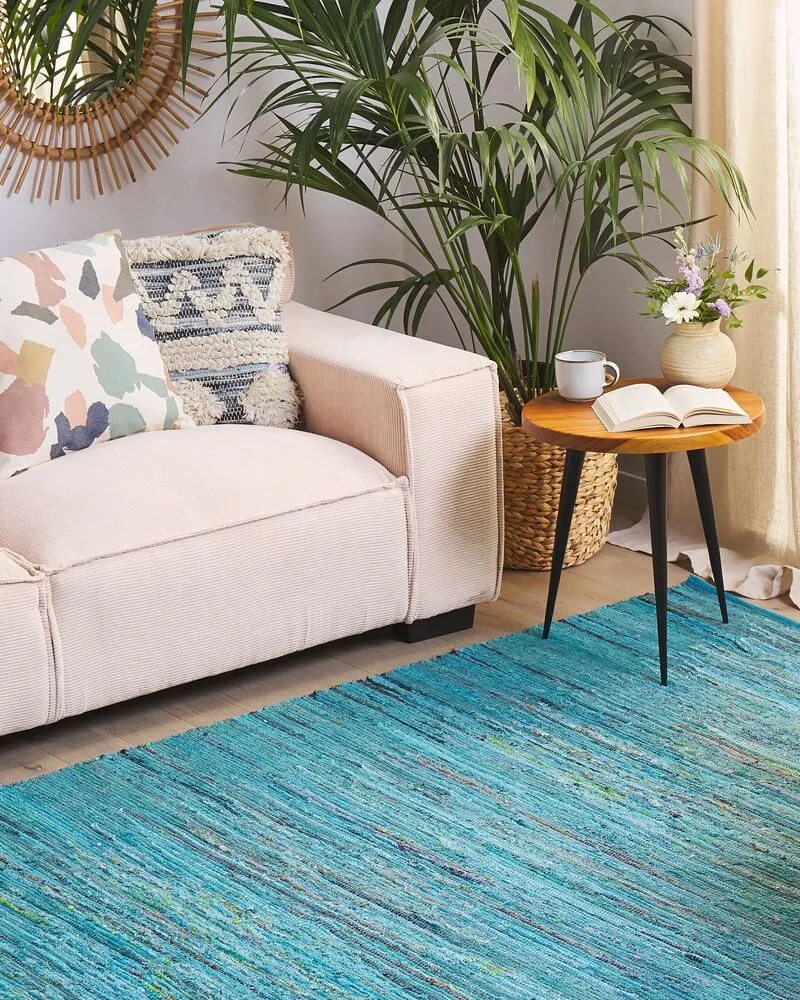 Vloerkleed katoen blauw 160 x 230 cm MERSIN