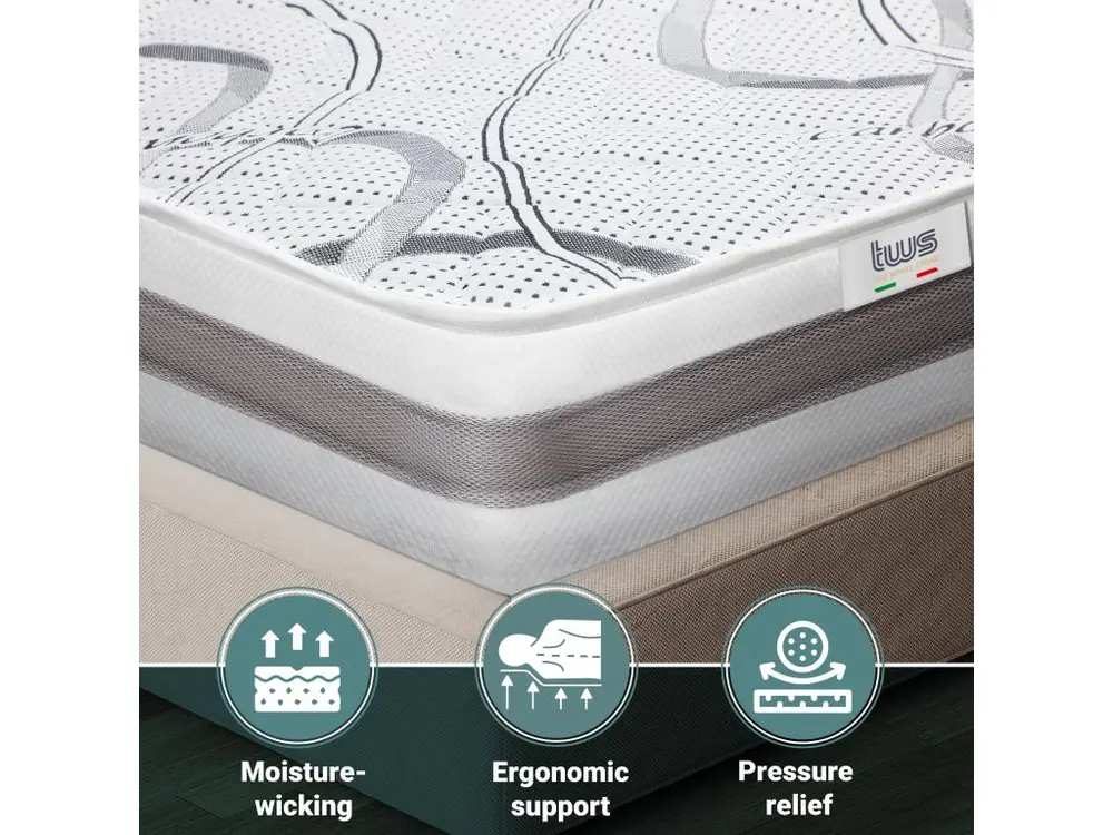 Matelas Accessible 75 x 220 à mémoire | Premium Quality | Hauteur 16 cm | Made Italy